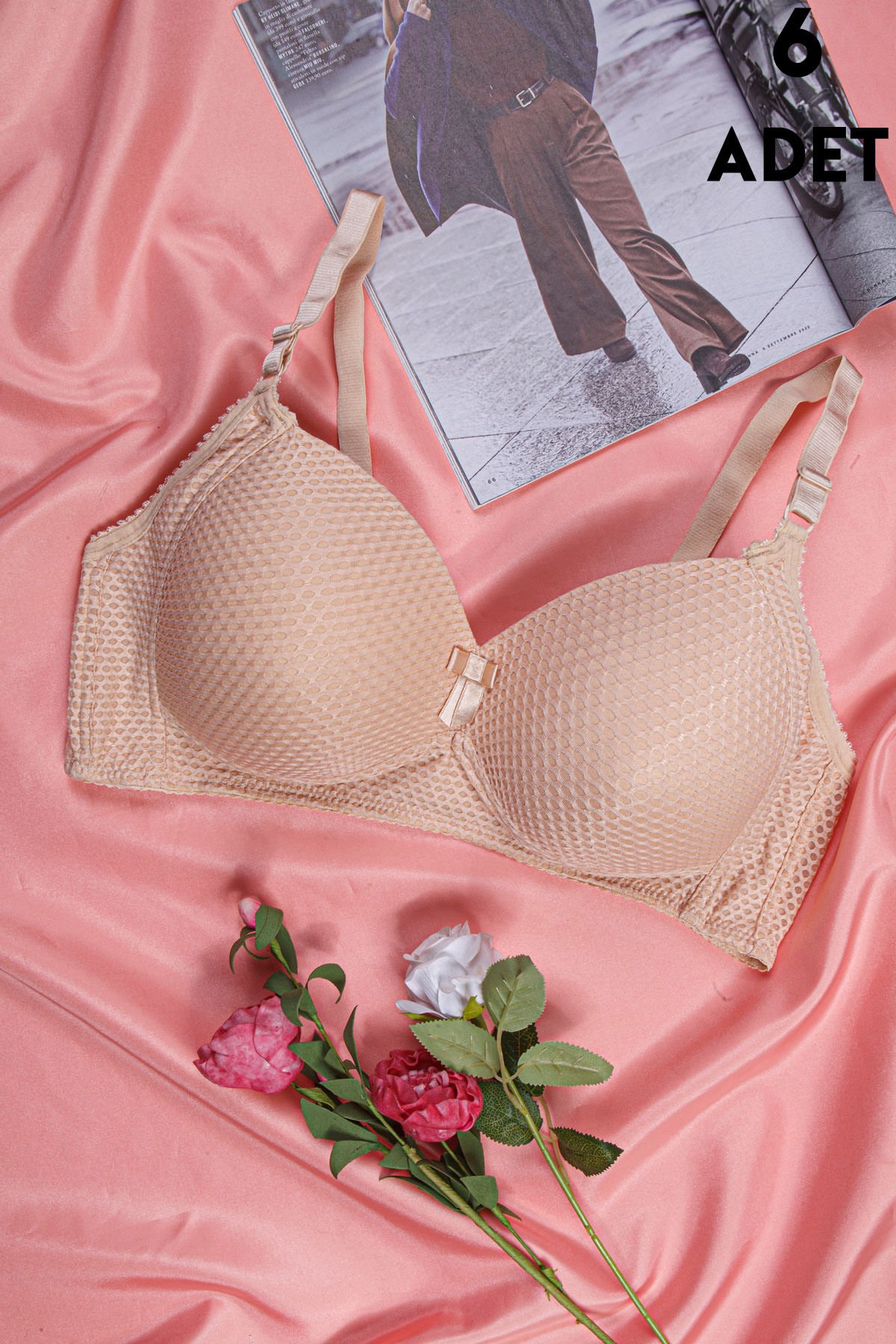 Aysemin 5190 C Cup (85-90-95-100-105) Balensiz Desteksiz Bayan Sütyen 6'lı TEN - SERİLİ