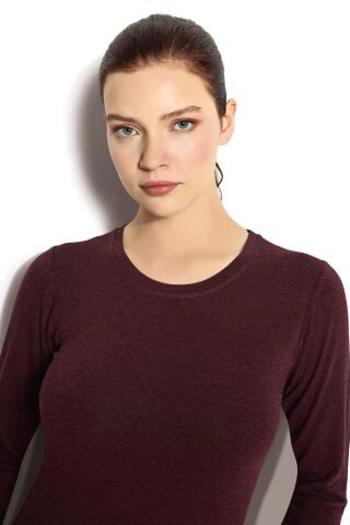 Jiber 597 Bayan Soft Termal Üst BORDO - L