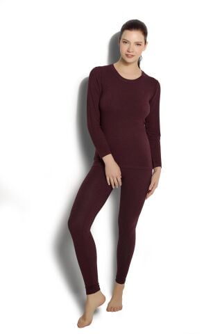 Jiber 597 Bayan Soft Termal Üst BORDO - XL