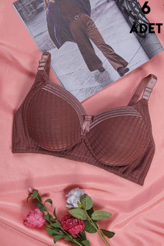 Aysemin 5152 C Cup (85-90-95-100-105) Balensiz Desteksiz Bayan Sütyen 6'lı SİYAH - SERİLİ