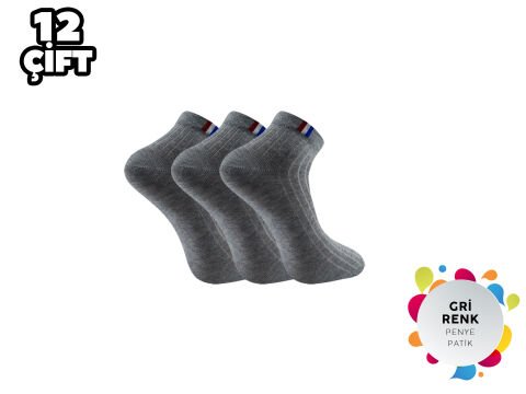 Esinti 19-10 Giri %100 Pamuk Erkek Penye Patik 12'li