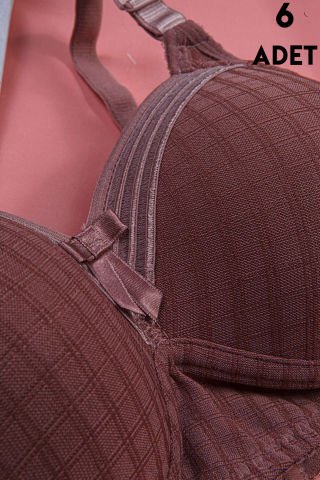 Aysemin 5152 C Cup (85-90-95-100-105) Balensiz Desteksiz Bayan Sütyen 6'lı VİZON - SERİLİ