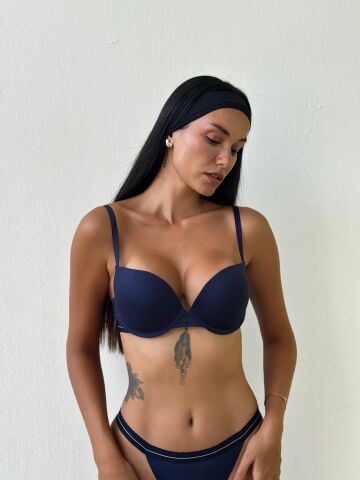 Cansoy 730 B Cup (75-80-85-90) Balenli Destekli Bayan Sütyen 6'lı LACİVERT - SERİ-6-LI