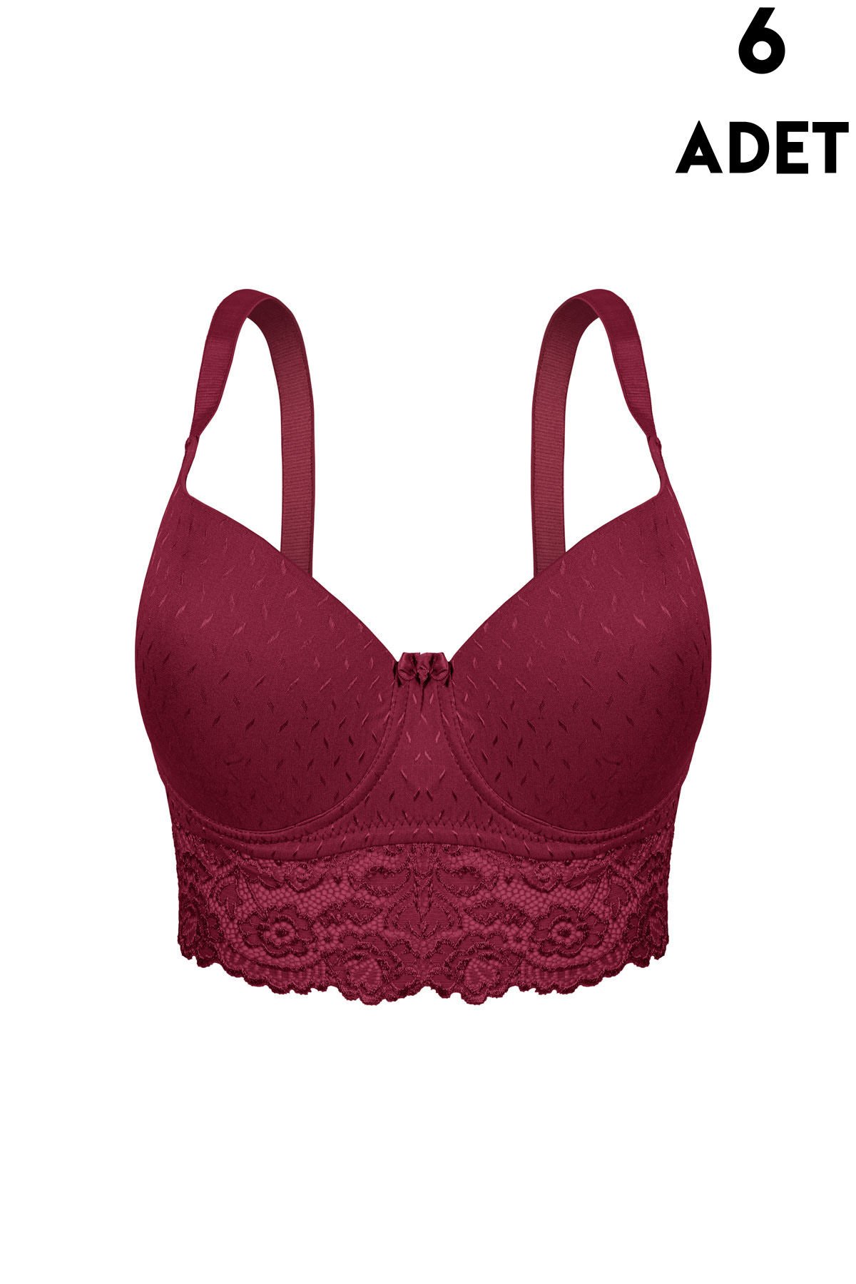 Aysemin 5167 C Cup (85-90-95-100-105) Balenli Desteksiz Bayan Sütyen 6'lı BORDO - SERİLİ