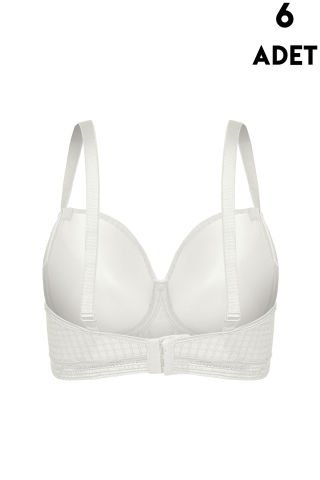 Aysemin 5167 C Cup (85-90-95-100-105) Balenli Desteksiz Bayan Sütyen 6'lı EKRU - SERİLİ