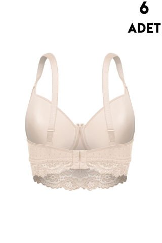 Aysemin 5167 C Cup (85-90-95-100-105) Balenli Desteksiz Bayan Sütyen 6'lı TEN - SERİLİ