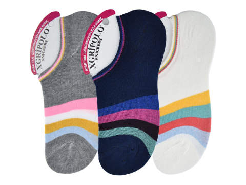 XGRİ POLO 3'lü Bayan Penye Sneakers 12'li