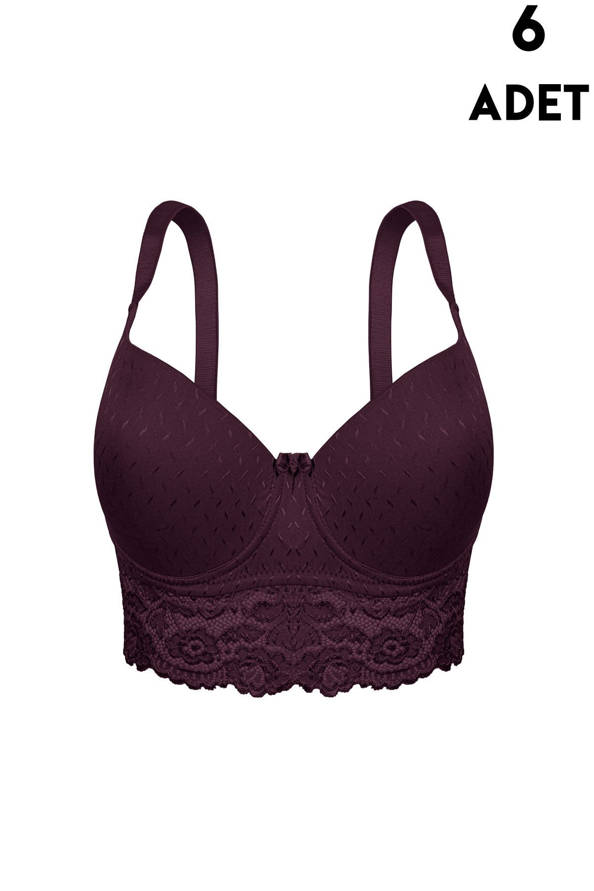 Aysemin 5167 C Cup (85-90-95-100-105) Balenli Desteksiz Bayan Sütyen 6'lı MOR - SERİLİ