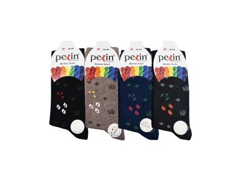 Pelin 9-2 Naturel Pamuk Bayan Soket Çorap 12'li