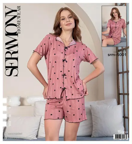Seramony 5001 (S-M-L-XL) Bayan Ultra Soft Milan Şortlu Takım 4'lü