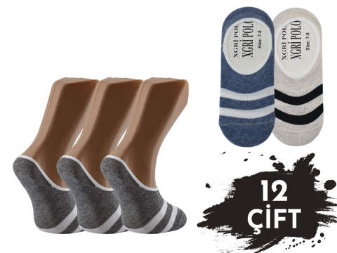 XGRİ POLO Penye Erkek Çocuk Babet 12'li