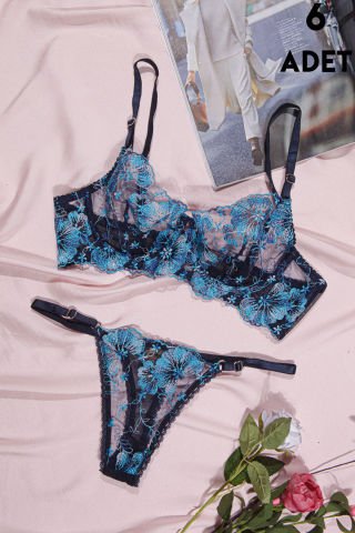 Aysemin Brodeli 7008 B Cup Balenli Desteksiz Bayan Sütyen Takım 6'lı