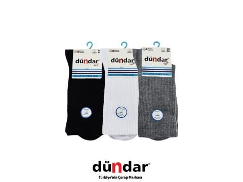 Dündar 4230 (40-44) Dikişsiz Yıkamalı Koku Önleyici Erkek Cotton Sports Çorap 12'li