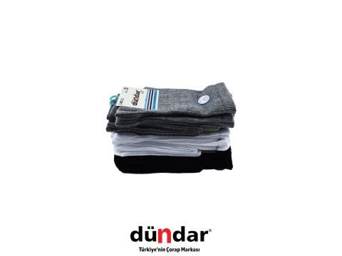 Dündar 4230 (40-44) Dikişsiz Yıkamalı Koku Önleyici Erkek Cotton Sports Çorap 12'li
