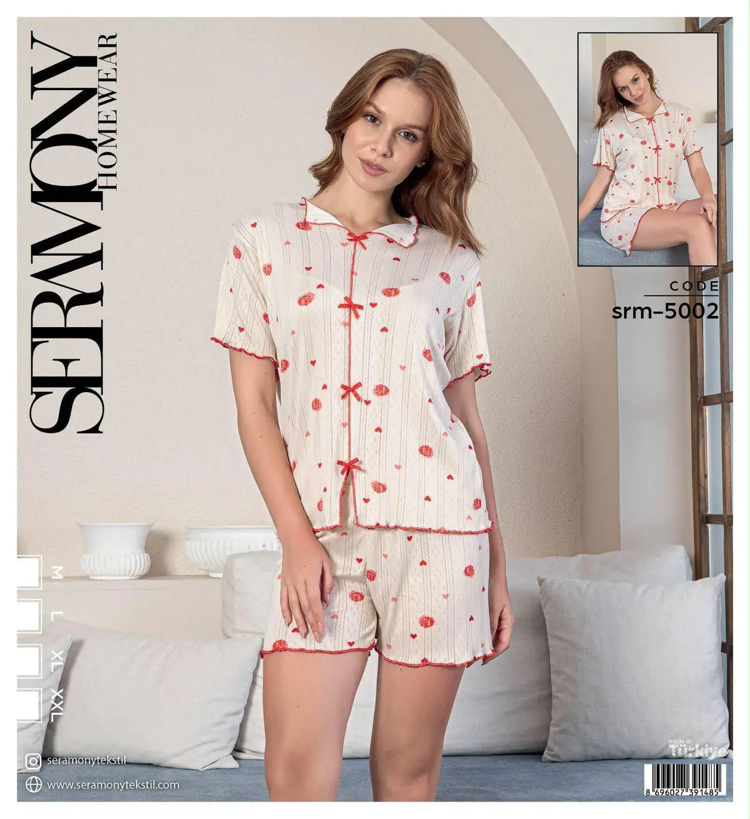 Seramony 5002 (S-M-L-XL) Bayan Ultra Soft Milan Şortlu Takım 4'lü