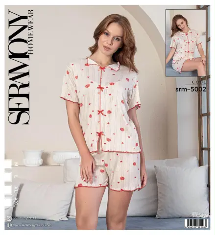Seramony 5002 (S-M-L-XL) Bayan Ultra Soft Milan Şortlu Takım 4'lü