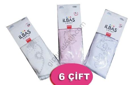 İlbaş Taş Baskılı Kız Çocuk Külotlu Çorap 6'lı