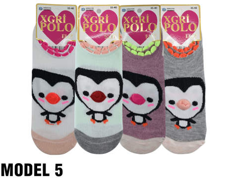 XGRİ POLO 3 Boyutlu Bayan Penye Babet 12'li