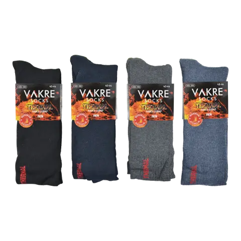Vakre 9168 (40-44) Erkek Termal Havlu Kışlık Çorap 12'li
