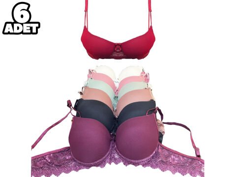 Aysemin 5090 B Cup (75-80-85-90) Balenli Destekli Bayan Sütyen 6'lı