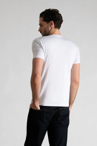Tutku Elit 1301 Elestan Erkek Sıfır Yaka Atlet BEYAZ - XXL