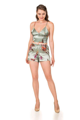 Moongirl 335 Bayan Saten Şortlu Takım