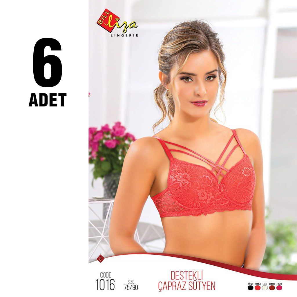 Liza 1016 Destekli Silikonlu Sütyen 6'lı