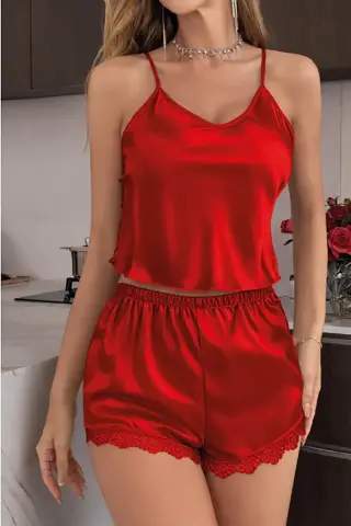 Visatin 1135 Bayan Saten Şortlu Gecelik