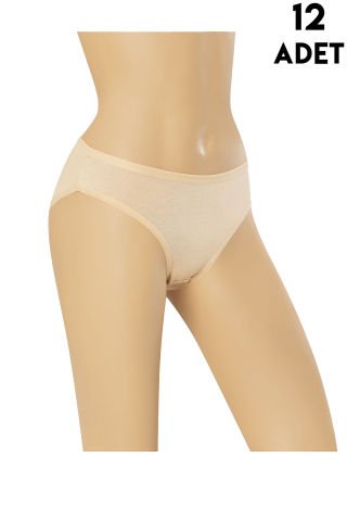Dondeza 663 (XXL Beden) Düz Viskon Bayan Bikini 12'li