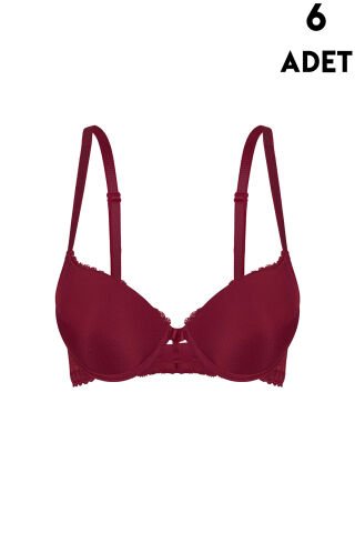 Aysemin 5091 B Cup (75-80-85-90) Balenli Destekli Bayan Sütyen 6'lı