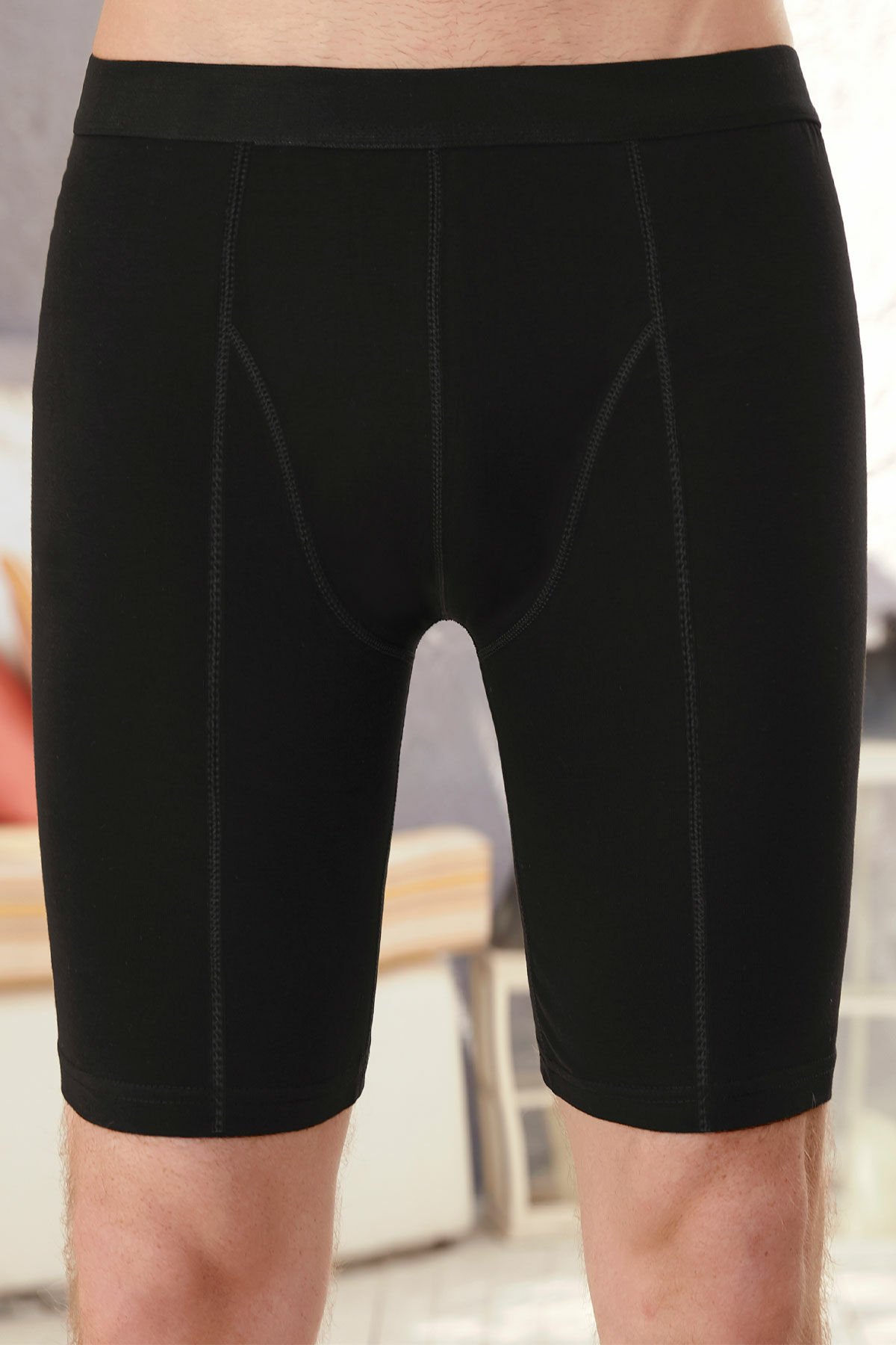 Berrak 1125 Likralı Erkek Uzun Boxer SİYAH - 3XL