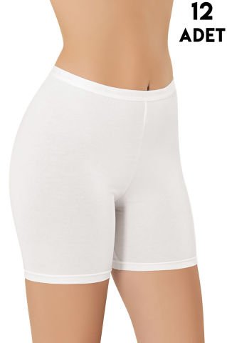 Kota 4132 Modal Bayan Şort BEYAZ - XL