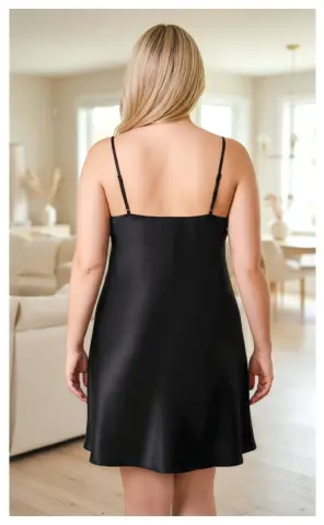 Miss Laris 4049 (2XL-3XL-4XL)  Battal Beden Bayan Saten Gecelik