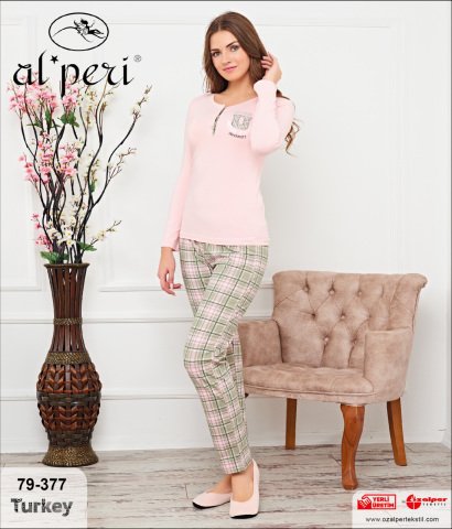 Alperi 79-377 Bayan Uzun Kol Pijama Takım