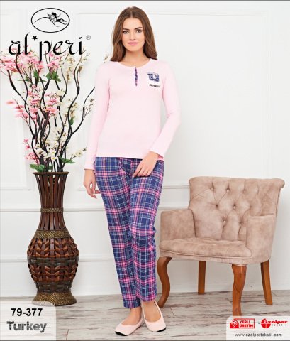 Alperi 79-377 Bayan Uzun Kol Pijama Takım