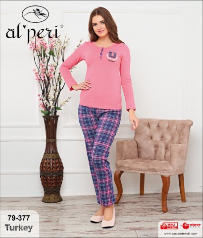 Alperi 79-377 Bayan Uzun Kol Pijama Takım