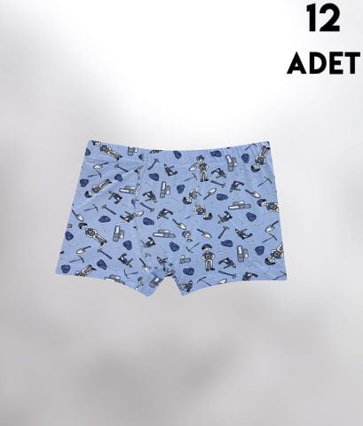 Kota 1013 Baskılı Erkek Çocuk Boxer 12'li