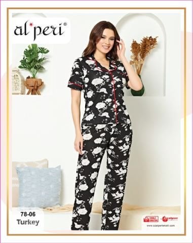 Alperi 78-06 Bayan Kısa Kol Pijama Takım 4'lü