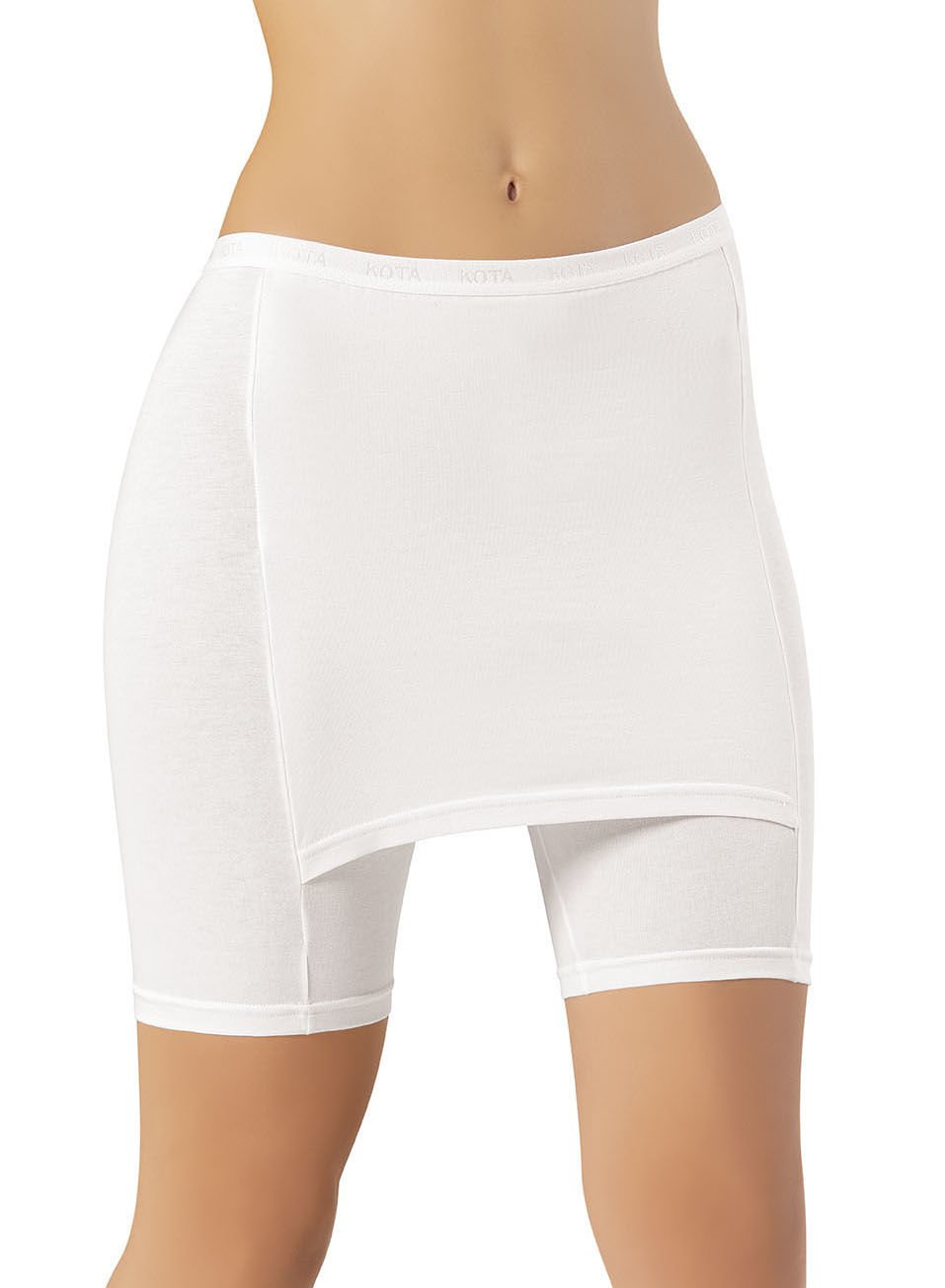 Kota 4135 Modal Bayan Diz Üstü Etek Tayt BEYAZ - L