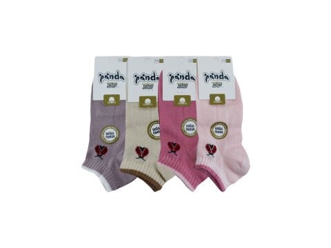 Panda 03 (3-12 Yaş) Doğal Pamuk Yıkamalı Kız Erkek Patik Çorap 12'li