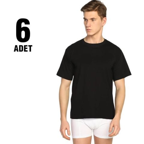 Seher Renkli Sıfır Yaka Erkek Atlet 6'lı YENİ HAKİ - 5