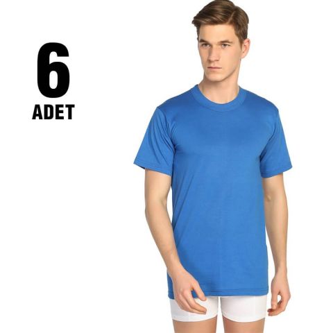 Seher Renkli Sıfır Yaka Erkek Atlet 6'lı YENİ HAKİ - 5