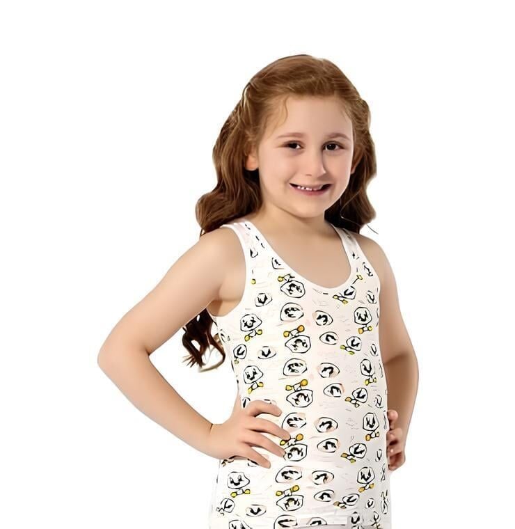 Kota 3412 Baskılı Kız Çocuk Atlet 6'lı