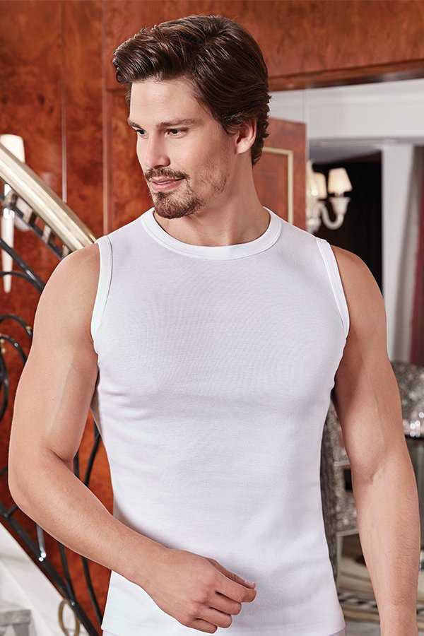 Berrak 1012 Erkek Ribana Kolsuz Atlet BEYAZ - 56/XL