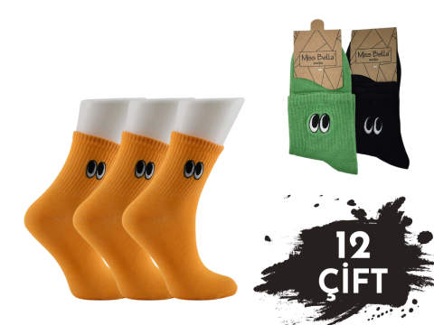 Miss Bella Nakışlı Bayan Kolej Çorap 12'li