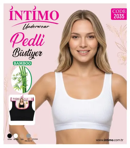 İntimo 2035 Kadın Bambu Geniş Askılı Pedli Kaşkorse Bustiyer