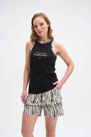 Pijadore 2050 (M-L-XL-XXL) Bayan Askılı Şortlu Takım 4'lü