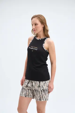 Pijadore 2050 (M-L-XL-XXL) Bayan Askılı Şortlu Takım 4'lü