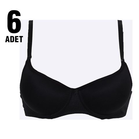 Liza 1010 Klasik Destekli Bayan Sütyen 6'lı BEYAZ - 90