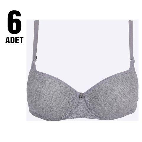 Liza 1010 Klasik Destekli Bayan Sütyen 6'lı BEYAZ - 90